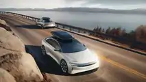 Lucid Air fitted with cargo capsule