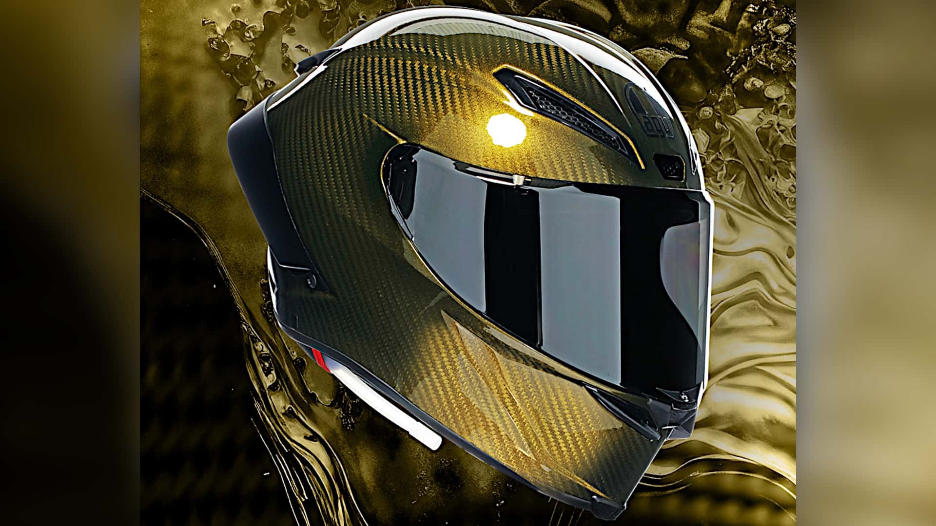 ★即納★新品★agv Race2 イリジウムゴールド 3.3mm厚 VISOR IRIDES (XS-S-M) - IRIDIUM GOLD