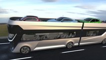 Il rendering del bus-bisarca a idrogeno di Symone