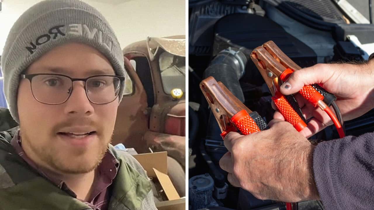 Man Hooks Up Jumper Cables. Then They Start Smoking