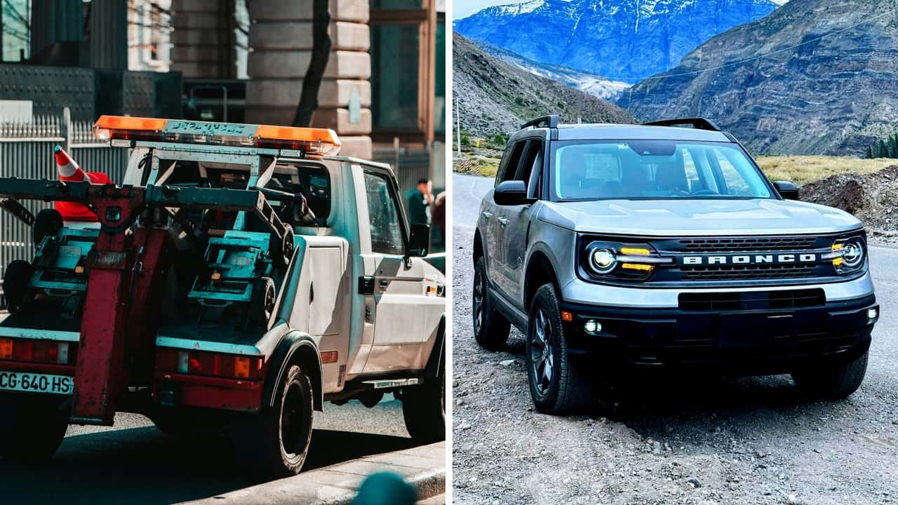 Man Sees Bronco Being Towed