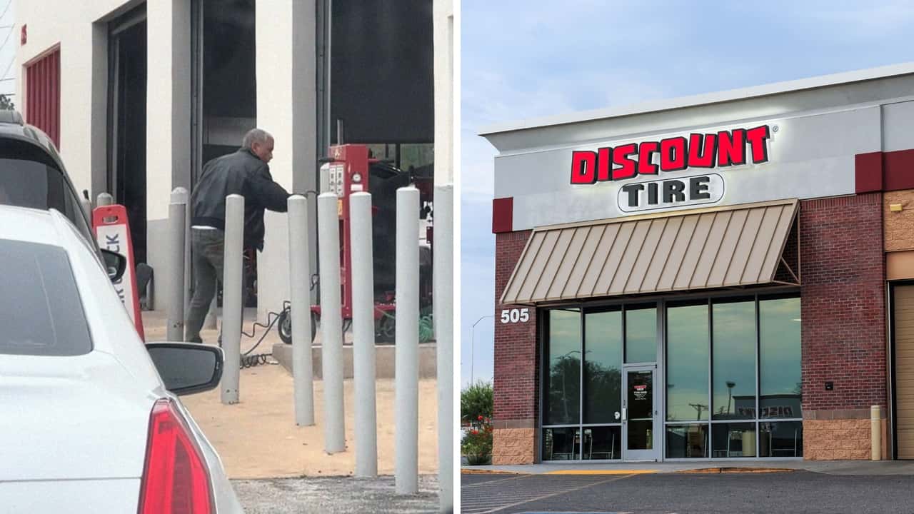make her put in her own air in her tires
