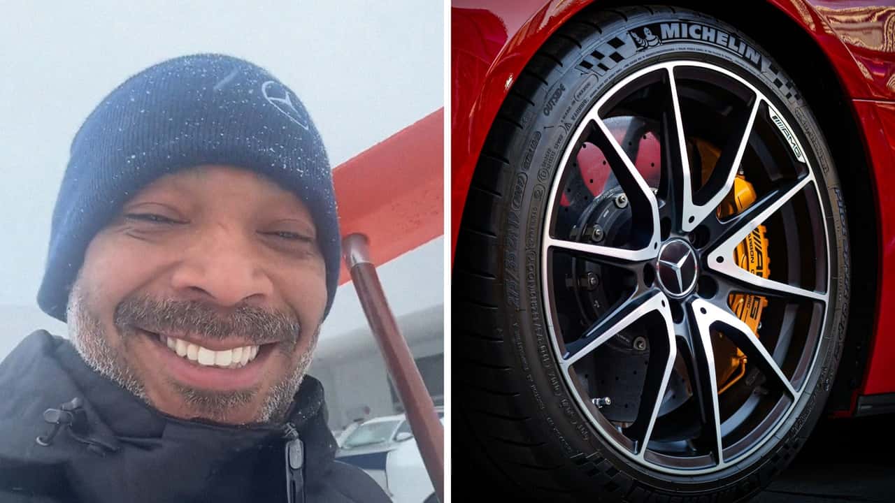 Man looks at his Michelins