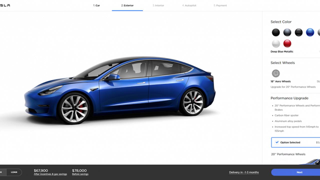 Tesla Model 3 Configurator