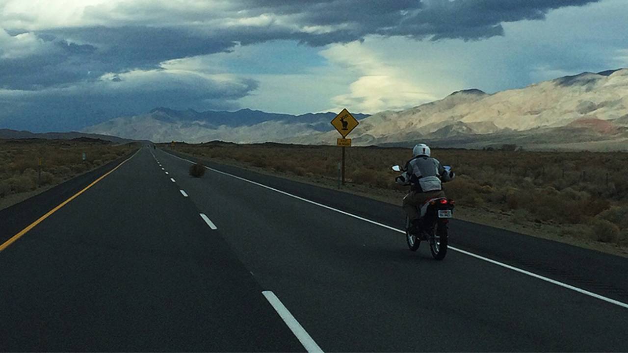 2014 Honda XR650L on the highway