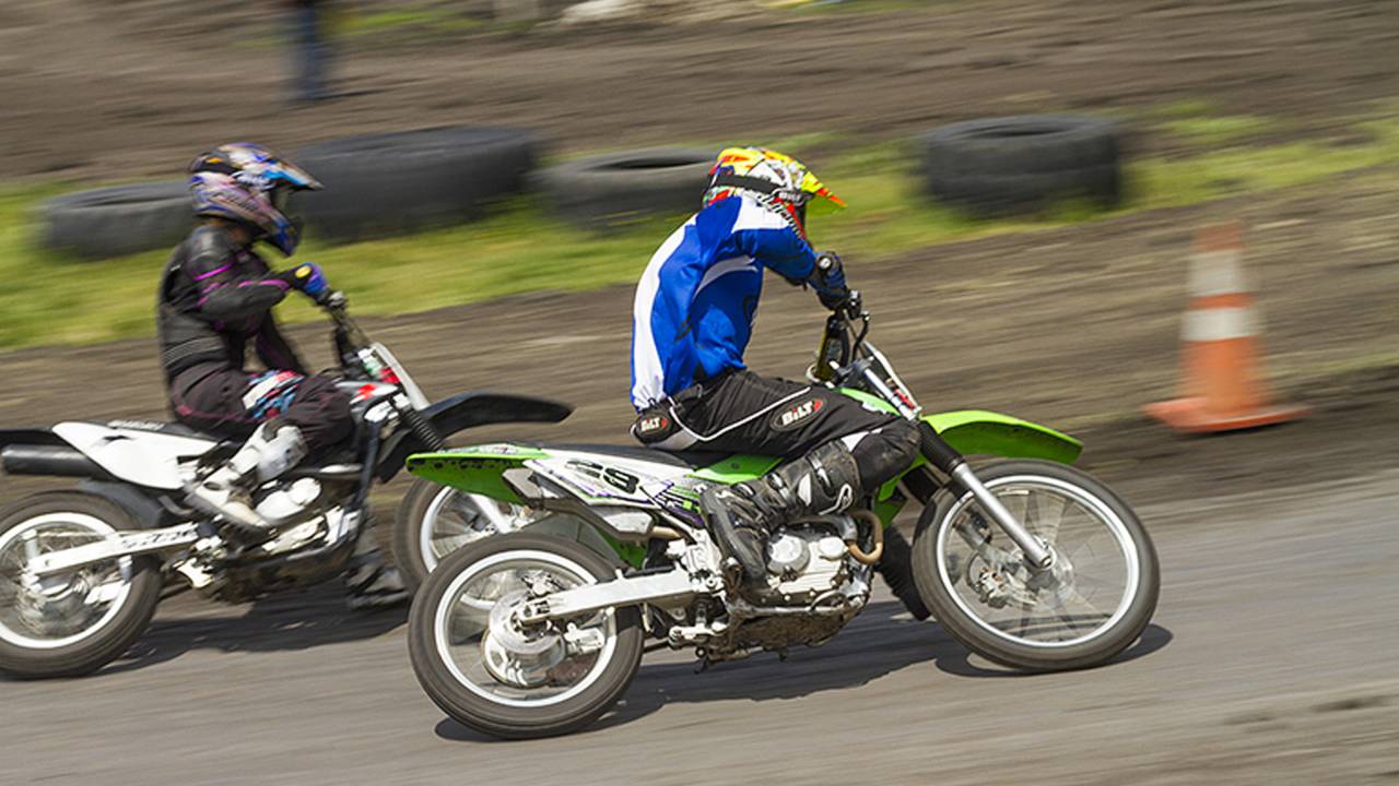Here's Dakota racing in another mini class. We were seemingly in this newbie-racer thing together.