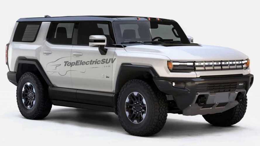 GMC Hummer EV SUV rendering shows the lineup's rugged future