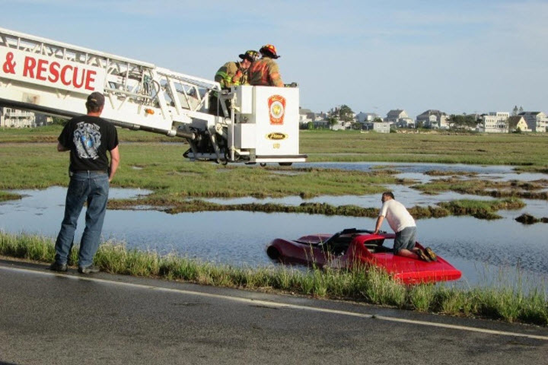 Driver Crashes a 1971 Corvette Into a River in Maine...And it's Not His