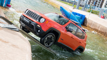 Jeep Renegade drives white water rafting course