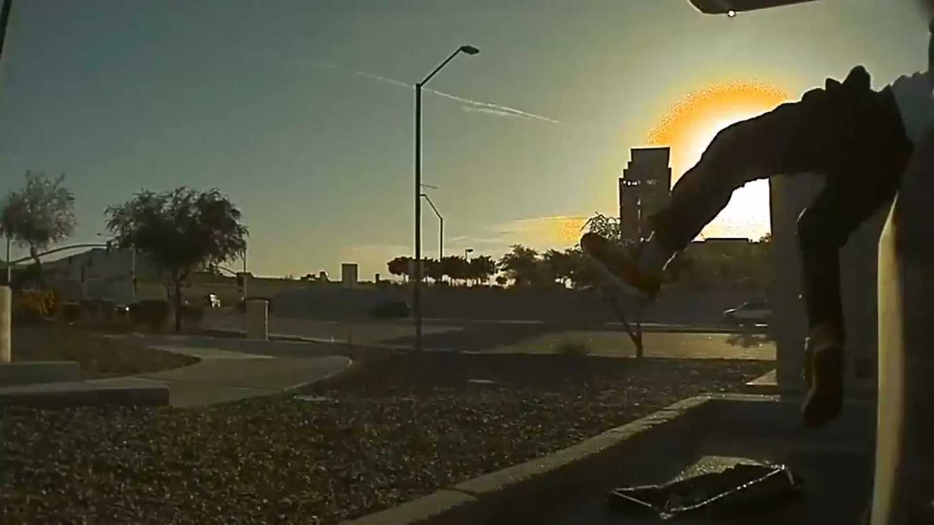 See A Man Enter A Model 3 To Drive It And Fly Out of The Window