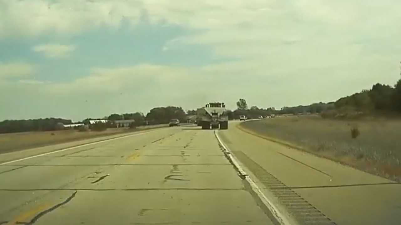 TeslaCam Registers Truck Near Miss That Could Have Caused Pile-Up