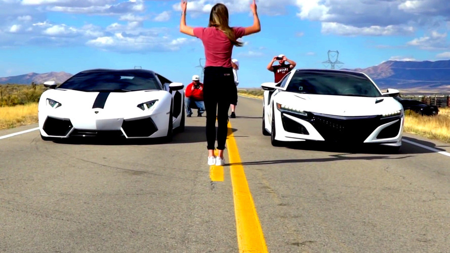 NSX versus Aventador race