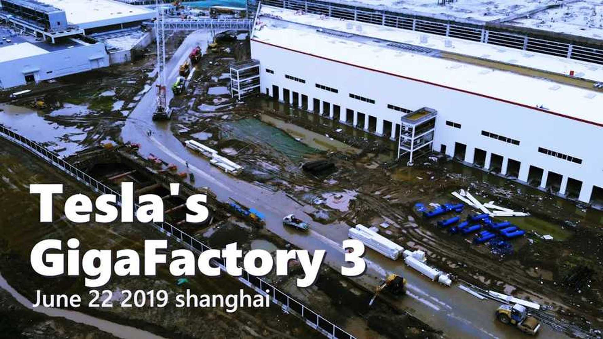Tesla Gigafactory 3 Construction Progress June 22, 2019 Video
