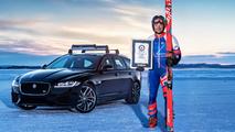 Graham Bell Jaguar XF Sportbrake ski record