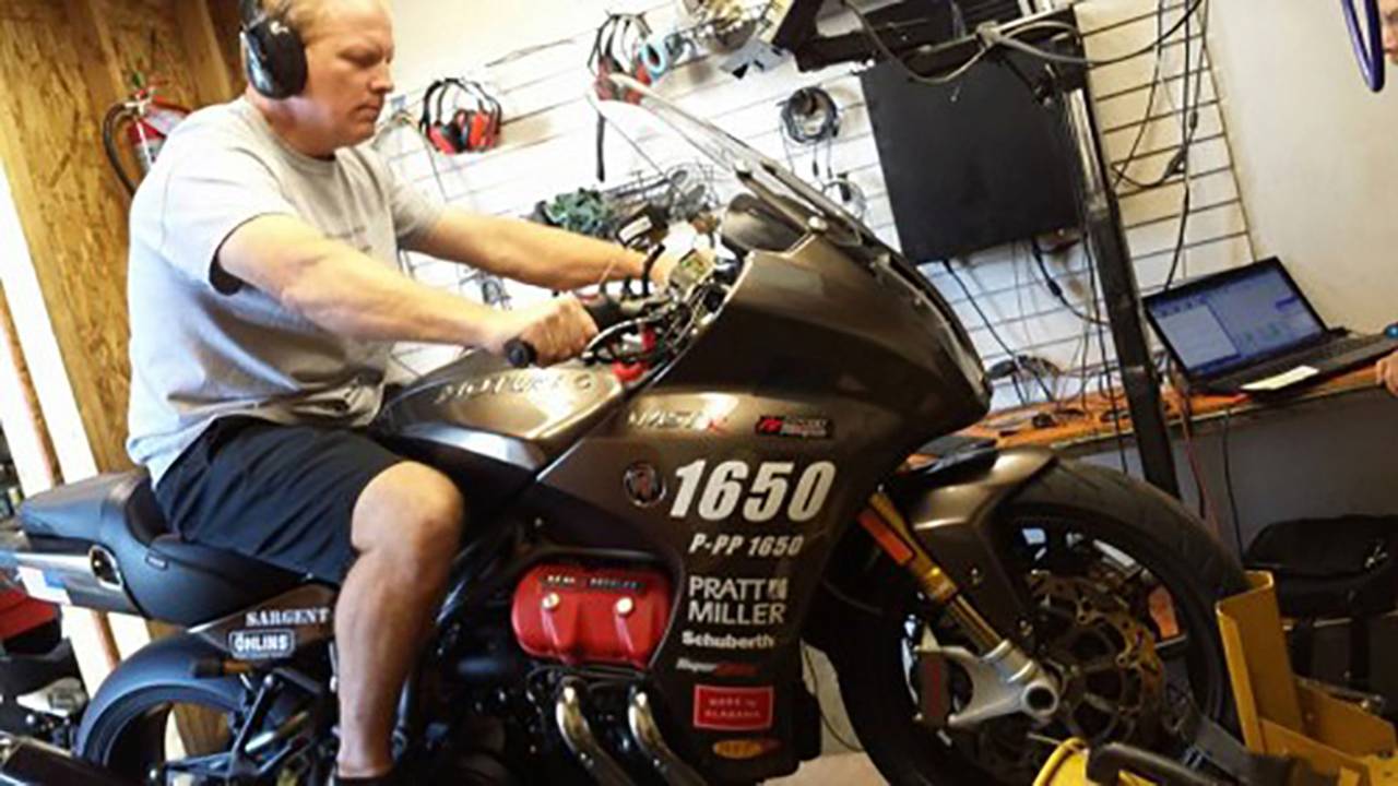 Dyno testing before Lee's run at Bonnieville in 2014.