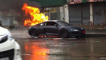 Audi R8 catches fire in Thailand