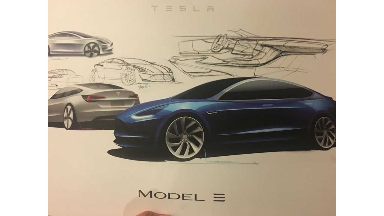 Initial Model 3 Design Sketch (via @elonmusk)
