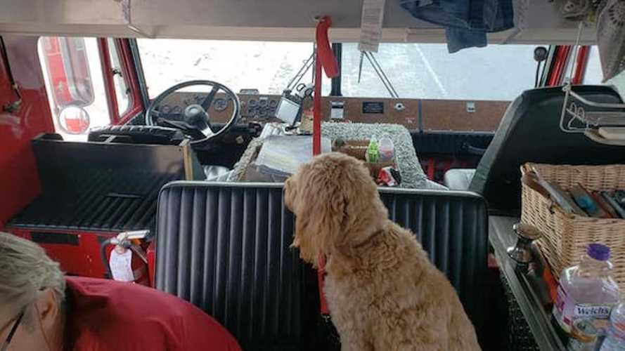 İtfaiye aracından üretilmiş bir karavan