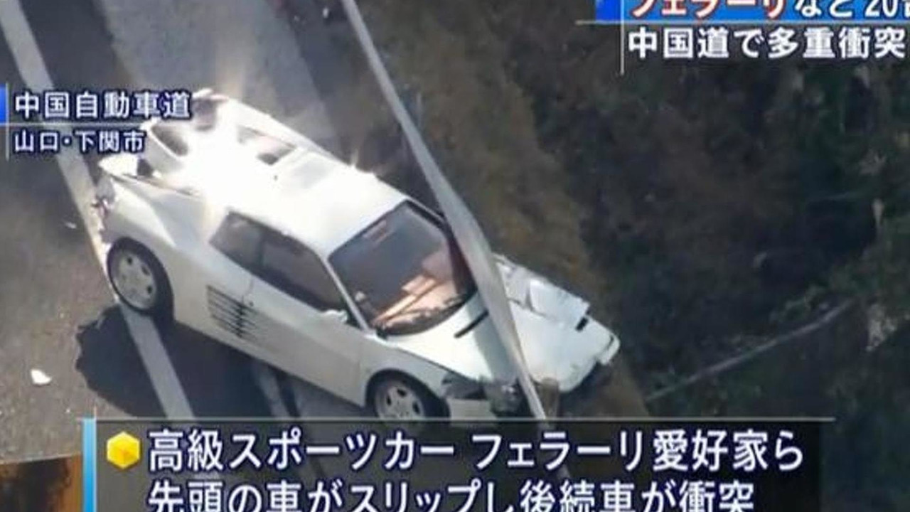 Japan Car Crash wrecks 8 Ferraris, 3 Mercedes & 1 Lambo