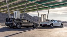 Porsche Taycan With Back To The Future DeLorean