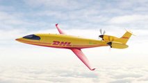 Eviation Alice in DHL-Farben (Seitenansicht)