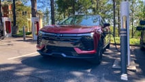 2025 Chevrolet Blazer EV at a Tesla Supercharger