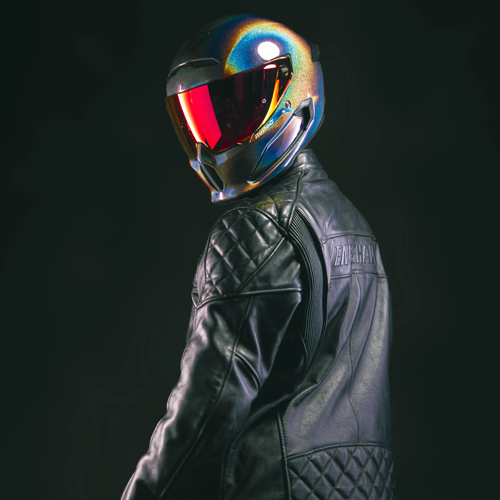 colorful jackey motorcycle helmet Dusk Leather Jacket - Jacket Track days Riding Motorcycle Summer Protective Gear