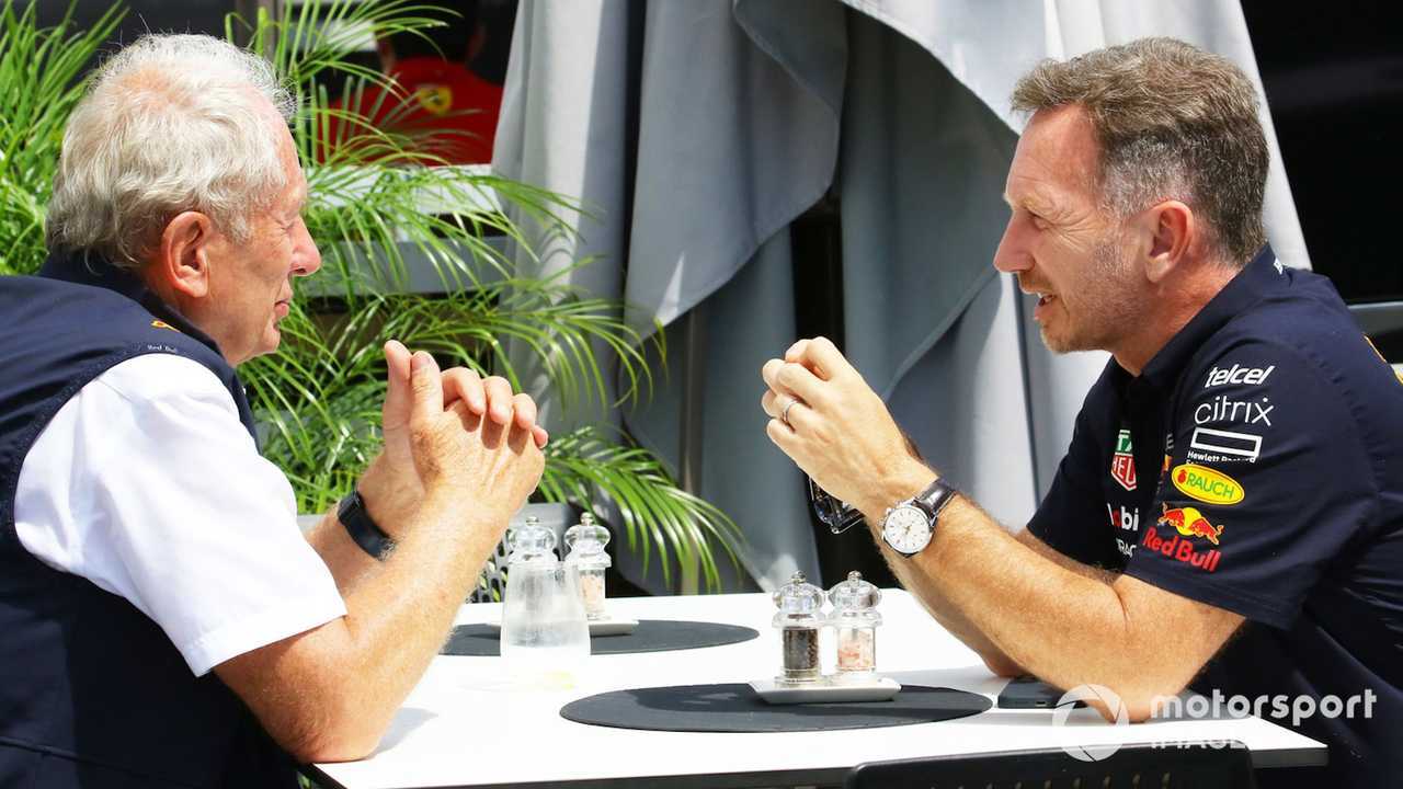 Helmut Marko and Christian Horner at Canadian GP 2022