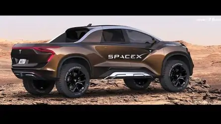 Tesla Pickup Truck Surfaces As Rad SpaceX Off-Roader On Mars spacex Tesla truck