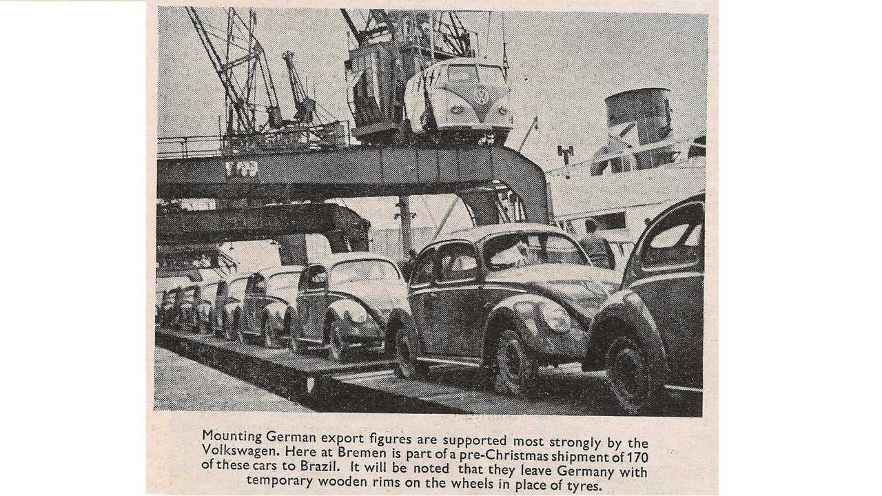 VW Fuscas em Bremen embarcando para Santos em 1950