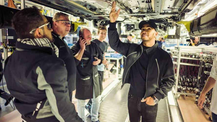 Lewis Hamilton in Sindelfingen at the Mercedes factory