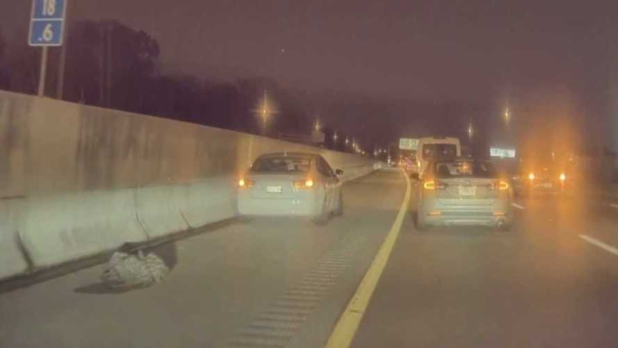 Check Out This Highway Hit And Run Caught On TeslaCam