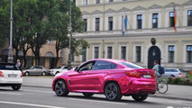 BMW X6 M with pink chrome wrap