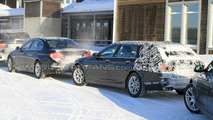 BMW 5-Series Touring and Sedan spied side by side 25.02.2010