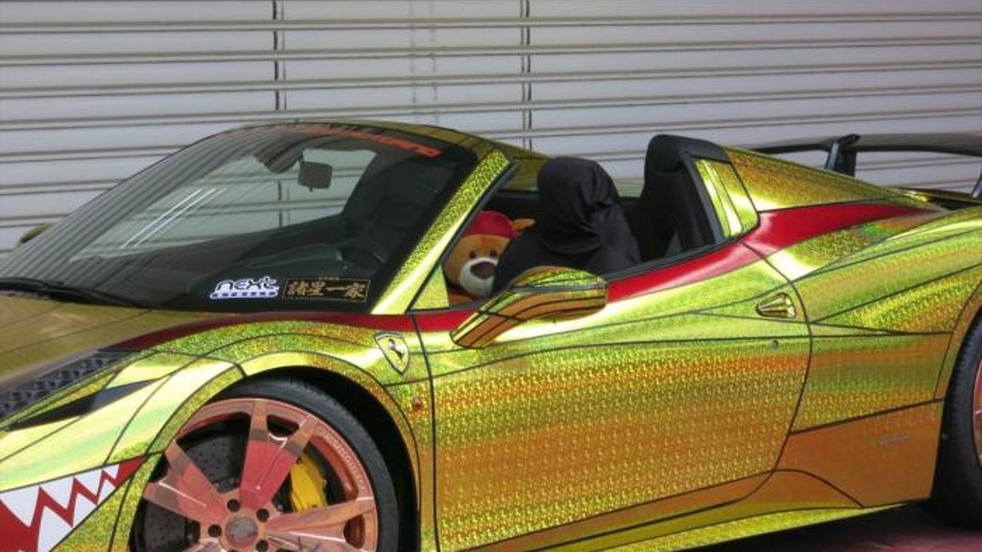 Ferrari 458 Spider Golden Shark By Office K Redefines Tackiness