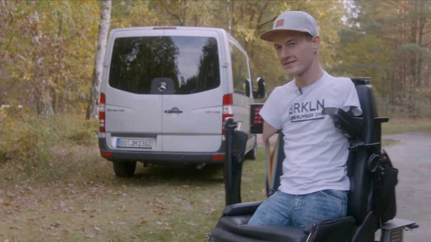 Man born without arms and legs drives brilliant Sprinter van conversion