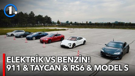 DRAG | Tesla Model S vs Porsche Taycan vs Audi RS6 vs Porsche 911 Turbo
