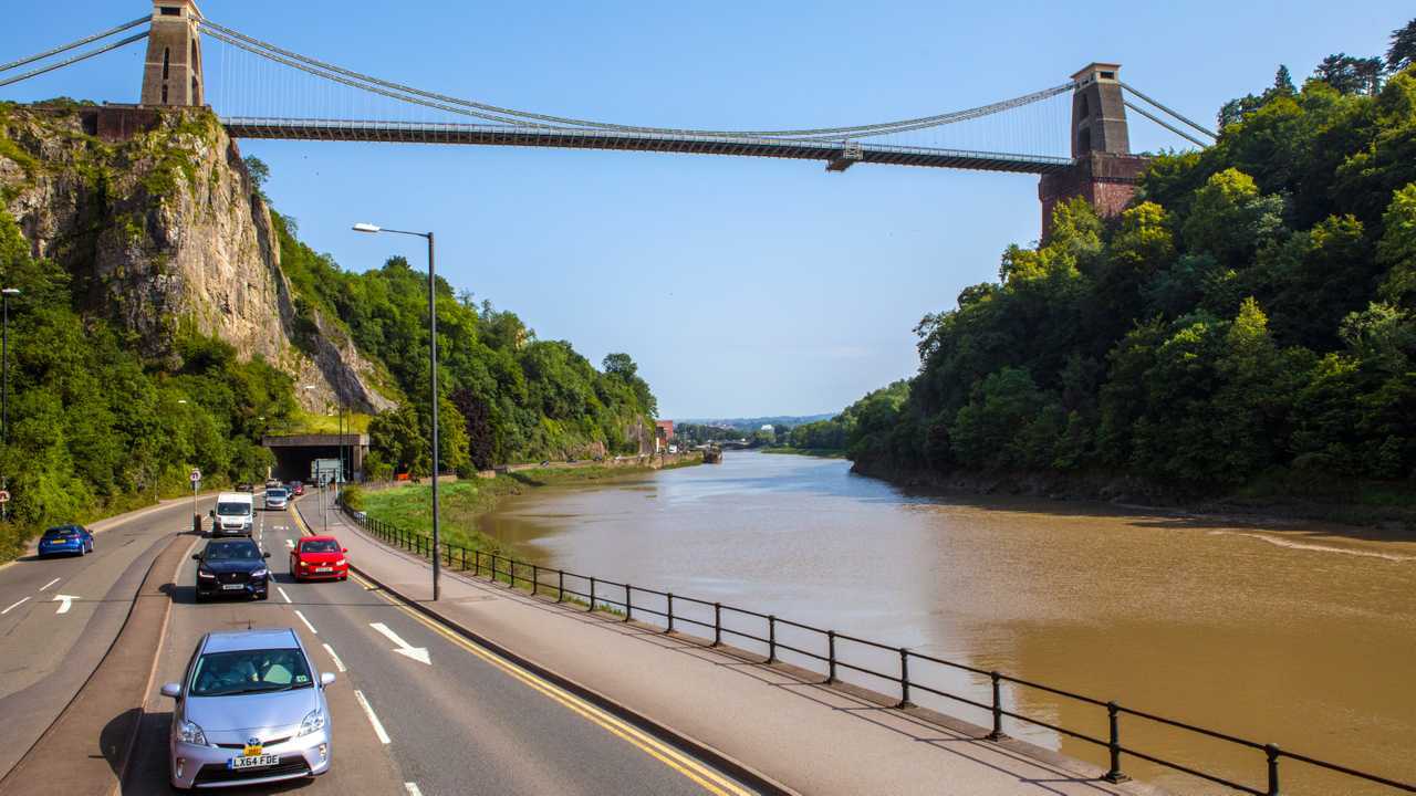 Clifton Suspension Bridge spanning Avon Gorge in Bristol UK