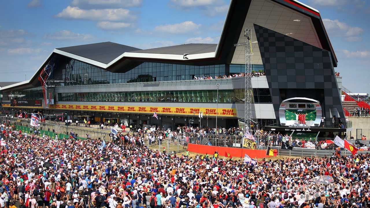 Podium celebration at British GP 2019