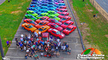 Dodge Challengers rainbow gathering
