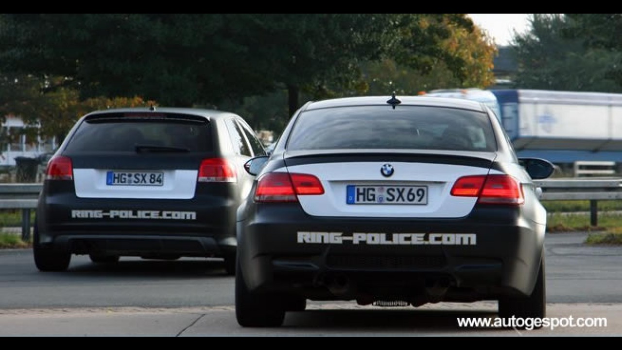 BMW M3 e Audi S3 "vestidos" como carros de polícia são flagrados próximos de Nürburgring