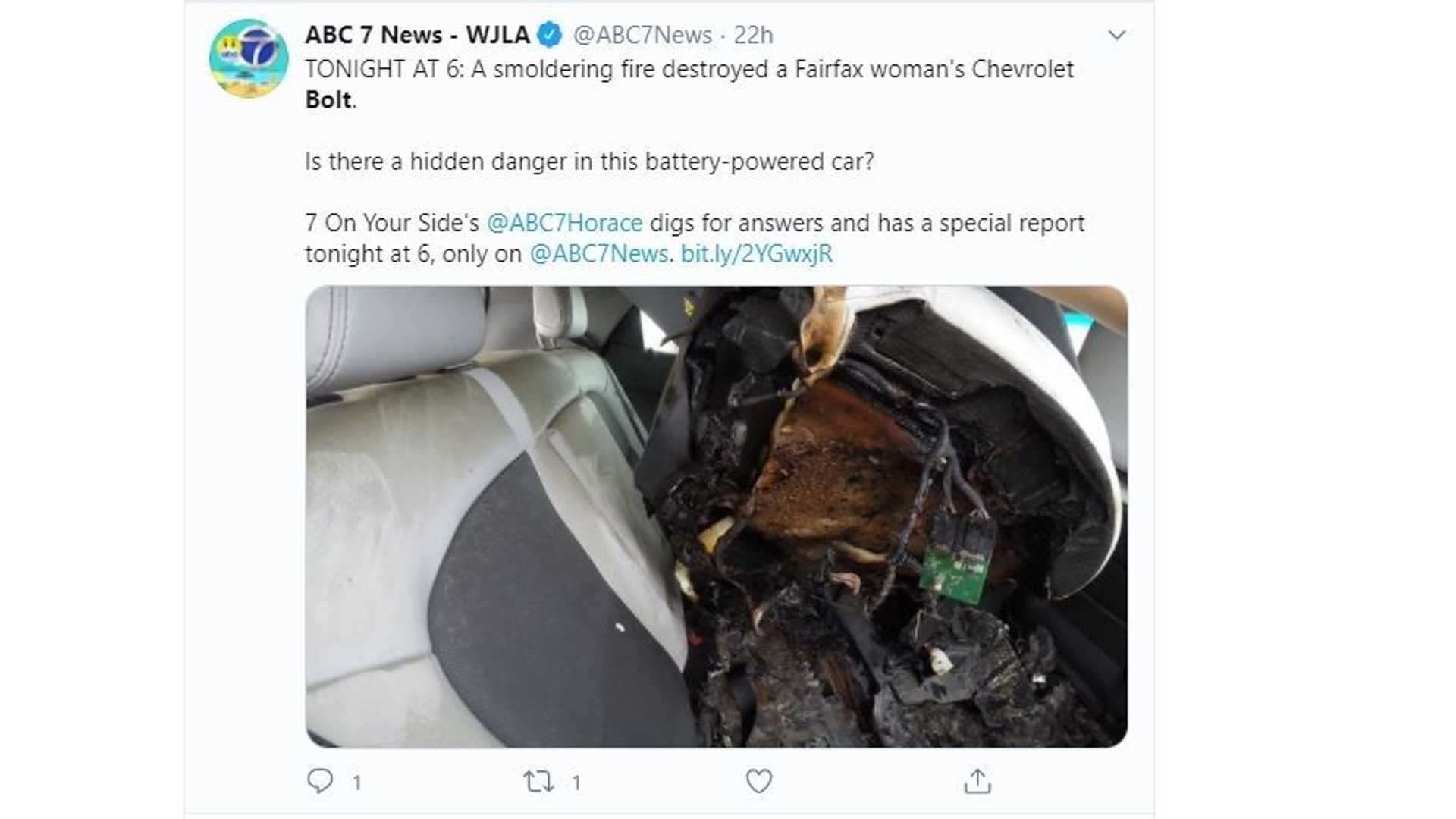Chevy Bolt Goes Up In Smoke GM To Investigate After Owner