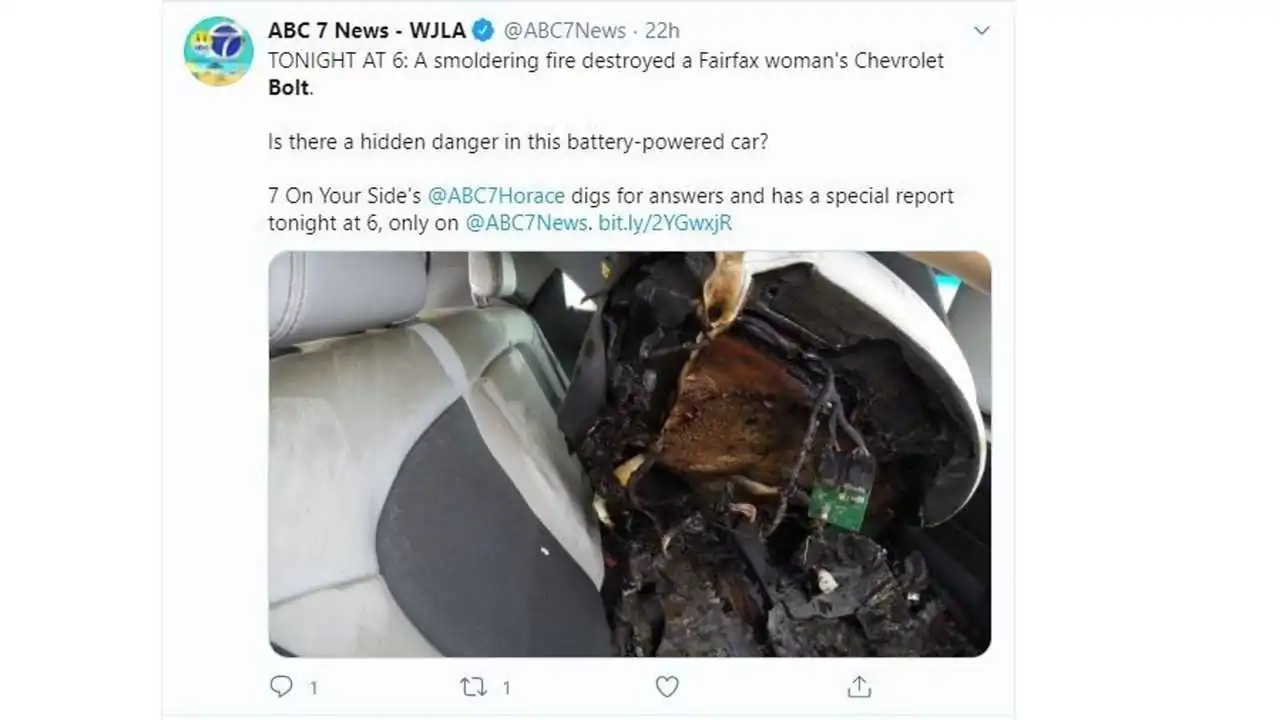 Chevy Bolt Goes Up In Smoke: GM To Investigate After Owner Contacts News chevrolet bolt fire