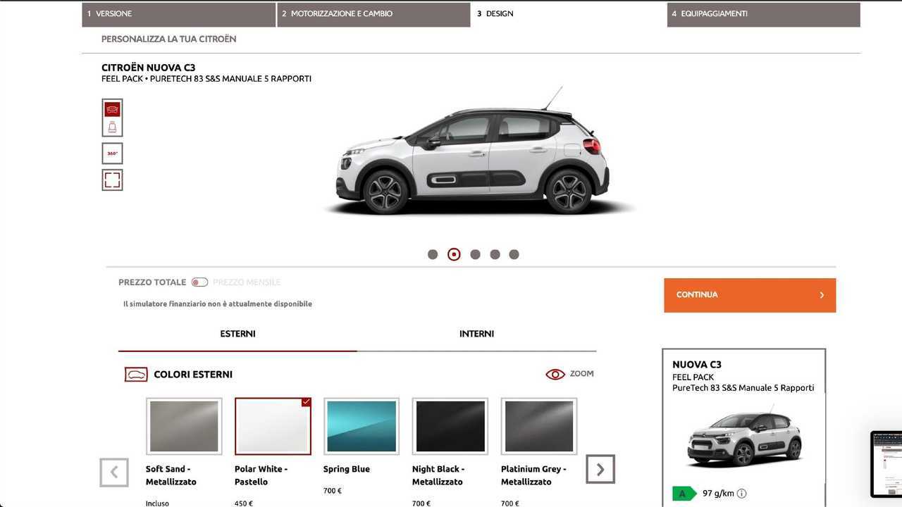 Citroen C3, Come Configurarla
