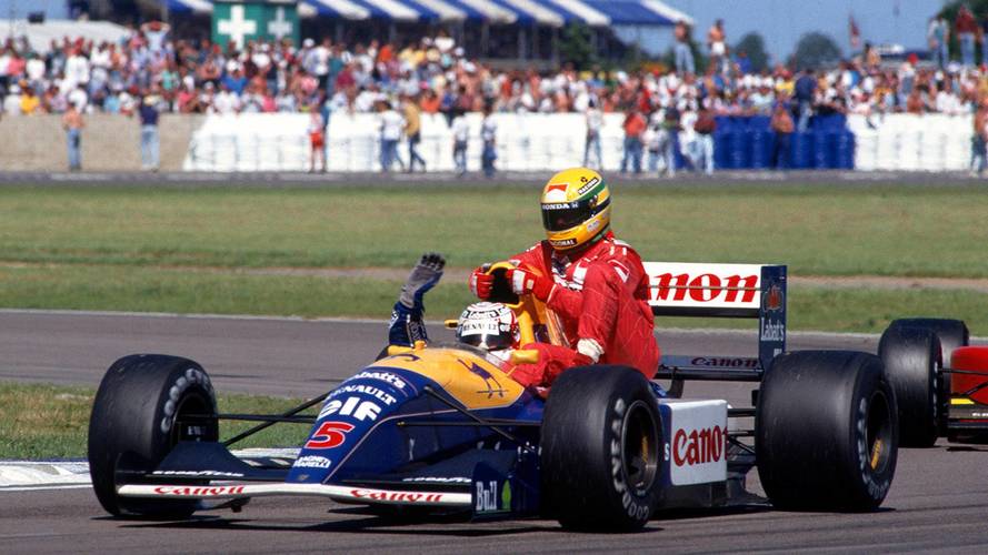 Silverstone 1991: Nigel Mansell (Williams) y Ayrton Senna (McLaren)