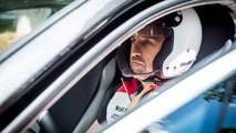 Patrick Dempsey au volant d'un prototype de Porsche Panamera Turbo à Goodwood