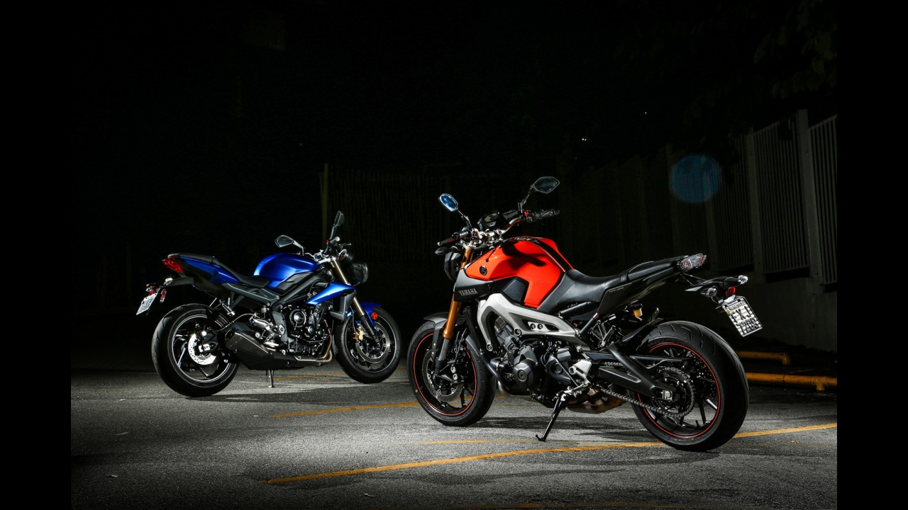 Melhor de 3: o pega das tricilíndricas Yamaha MT-09 e Triumph Street Triple