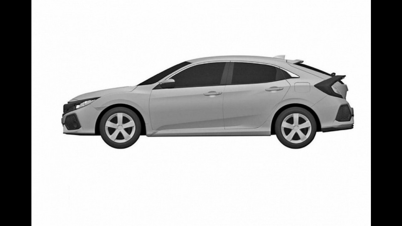 Vazou: Civic Hatch 2017 de produção aparece em imagens de patente