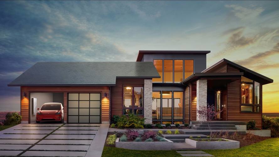 Tesla'nın güneş paneli özelliği taşıyan çatı paneli