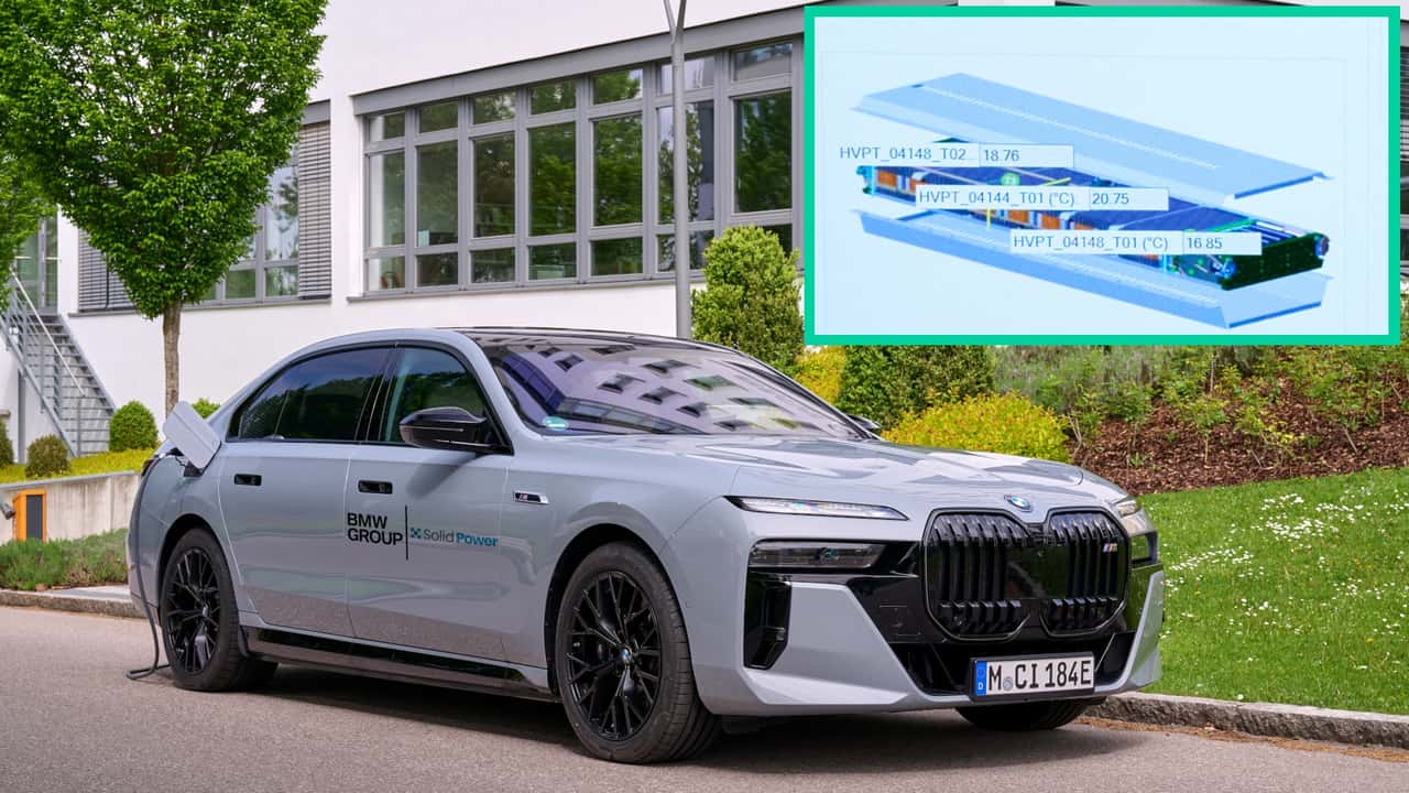 BMW-i7-Prototyp mit ASSB-Modul (Collage)